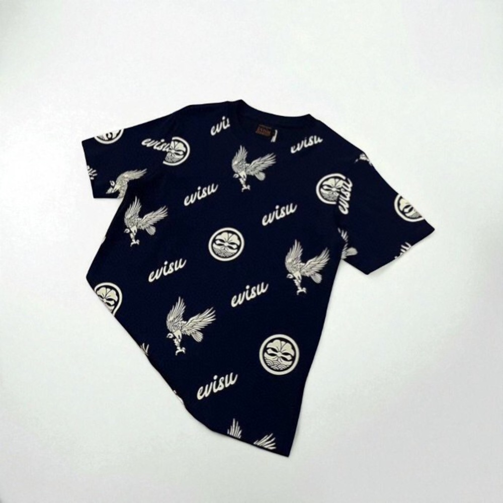 Evisu Blue Short Sleeve Graphic Tee